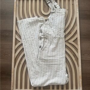 Wild Fable Striped Overalls with Button Detail